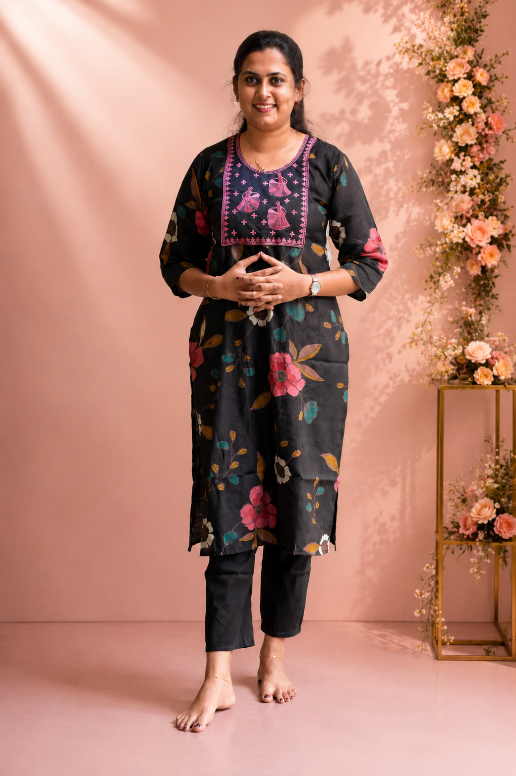 Black Churidar Top and Pants
