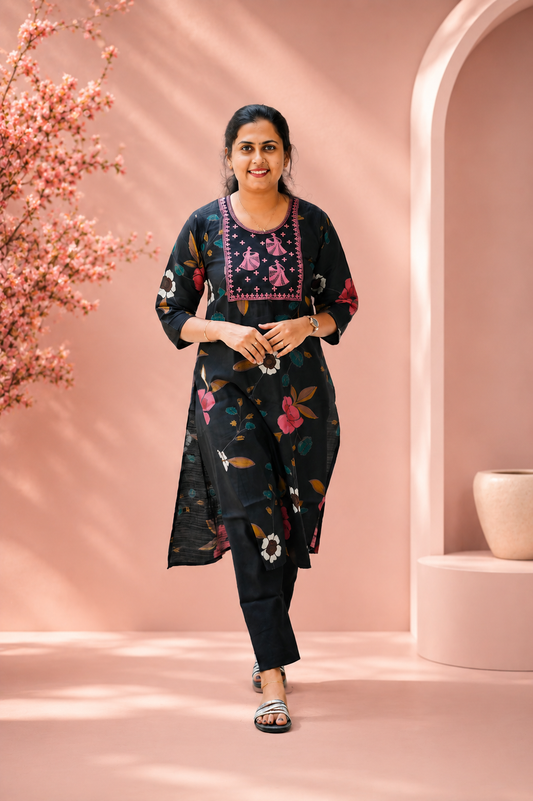 Black Churidar Top and Pants
