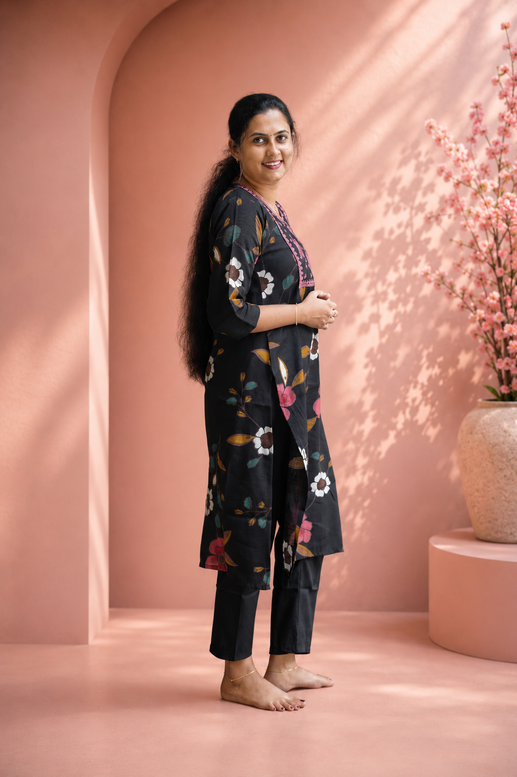 Black Churidar Top and Pants